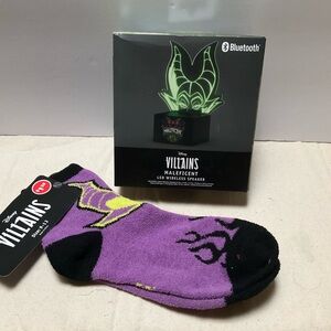 Disney Villains Maleficent Bluetooth Speaker with Purple and Black Socks